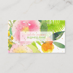 PixDezines Floral Watercolor/Spring Bouquet Visitenkarte