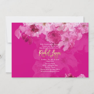 PixDezines Florale Aquarell Bat Mitzvah Einladung