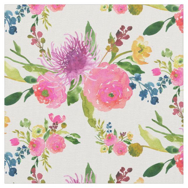 PixDezines florale Wasserfarbe/ranunculus Stoff (Nahaufnahme)