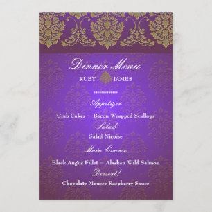 PixDezines florentius Damask menu/Imitat Gold Menükarte