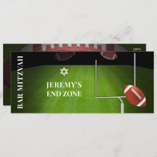 ✡ PixDezines FOOTBALL END ZONE BAR MITZVAH Einladung