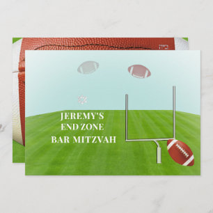 ✡ PixDezines FOOTBALL END ZONE BAR MITZVAH Einladung
