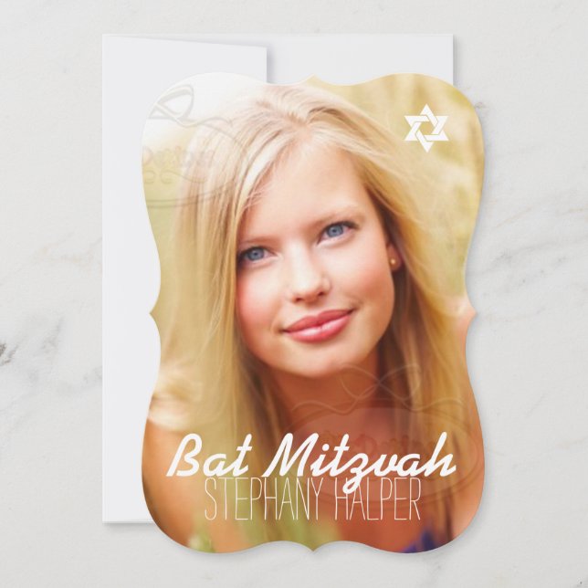 PixDezines Foto mitzvah/Tagesfarbe Einladung (Vorderseite)