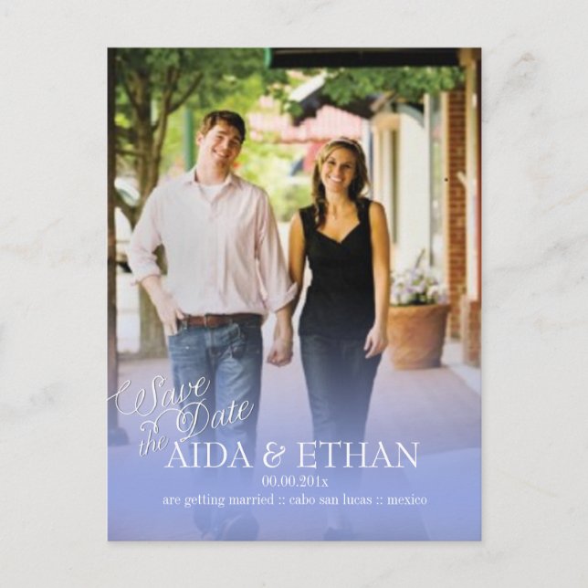 PixDezines Foto/Save the Date Ankündigungspostkarte (Vorderseite)