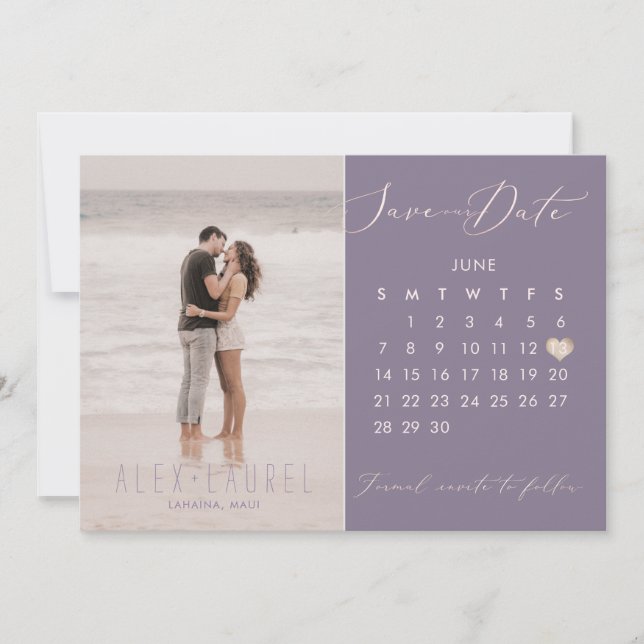 PixDezines Foto: Save the Date Calendar Blush Pink Einladung (Vorderseite)