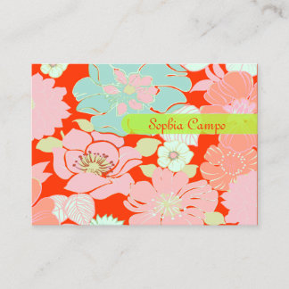 PixDezines Frohe Retro-Blumen, DIY-Hintergrund Visitenkarte