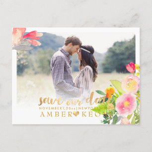 PixDezines Frühlingsblumen Save the Date Ankündigungspostkarte