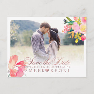 PixDezines Frühlingsflorale Save the Date/Rose Gol Ankündigungspostkarte