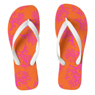 PixDezines fuschia Korallen/DIY Farben Flip Flops
