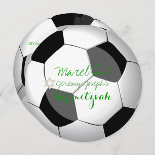 PixDezines Fußball Bar mitzvah/DIY-Farbe Einladung