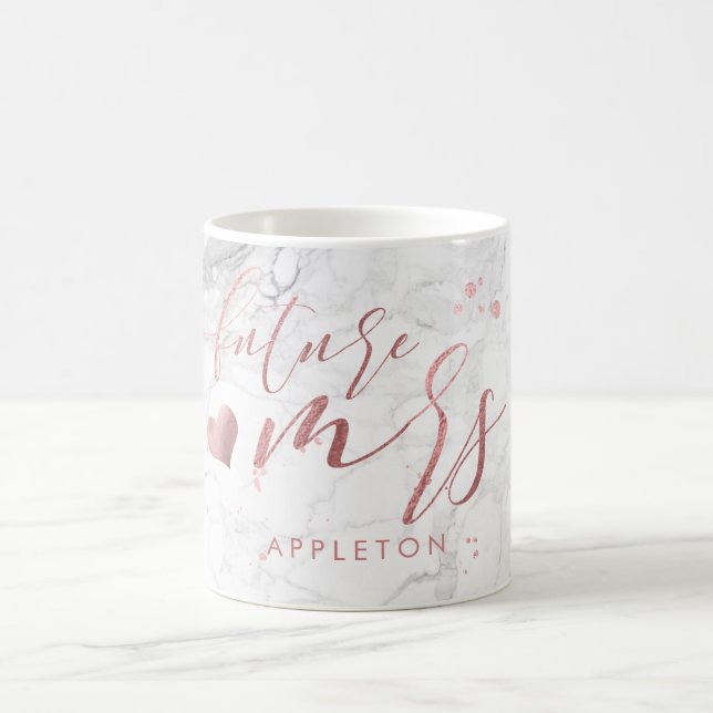 PixDezines Future Mrs./Imitats Rose Gold/Modern Sc Kaffeetasse (Mittel)