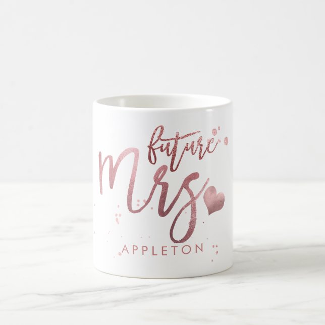 PixDezines Future Mrs./Imitats Rose Gold/Modern Sc Kaffeetasse (Mittel)