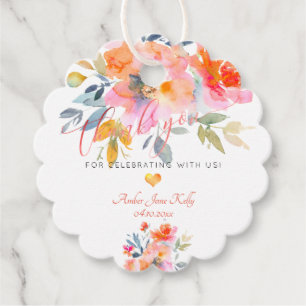 PixDezines Garden Rose Wasserfarbe Vielen Dank Geschenkanhänger