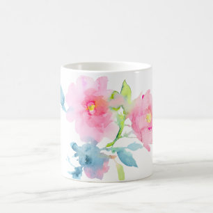 PixDezines Gartenrosen Aquarellblumen Kaffeetasse