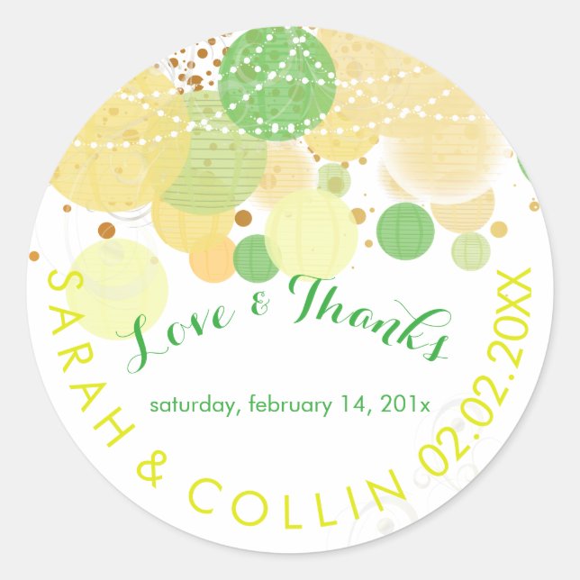 PixDezines, gelb/grün/Signalleuchten/dunkler Hinte Runder Aufkleber (Vorderseite)