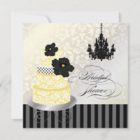 PixDezines Gelb+Weiße Hochzeitskuchen Brautparty