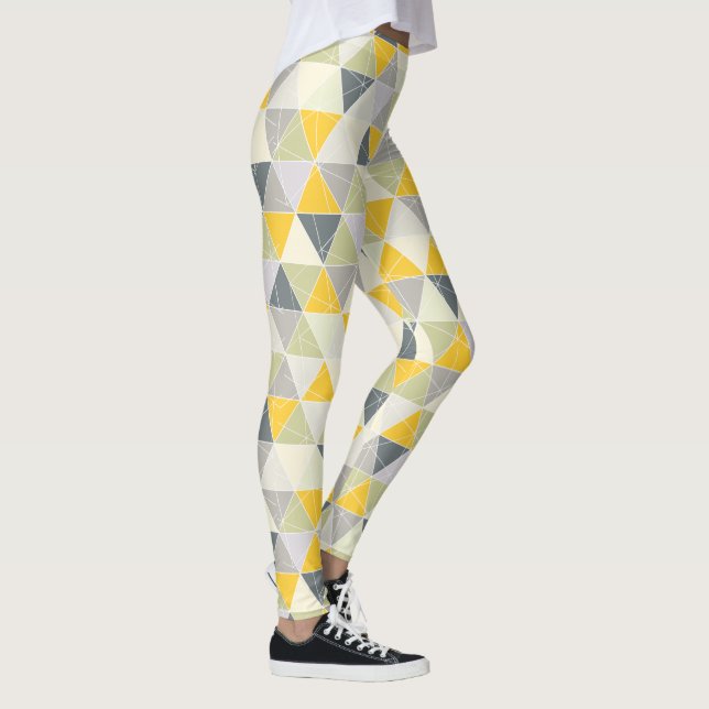 PixDezines Geometric/Yellow/Gray Leggings (Rechts)
