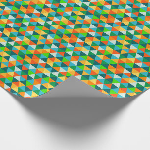 PixDezines geometrisch grün/orange/aquamarin Geschenkpapier