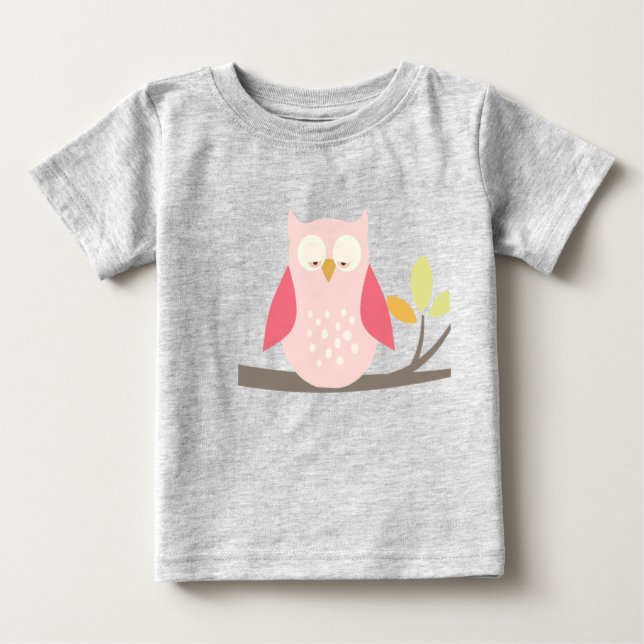PixDezines gepunktete Eule Baby T-shirt (Vorderseite)