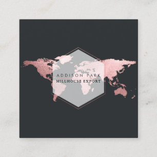 PixDezines - Global/Imitats Rose Goldwortkarte Quadratische Visitenkarte