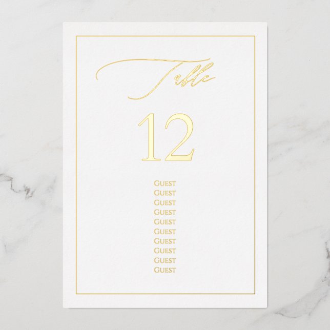 PixDezines Gold Foil Luxe Calligraphy Tischnummer