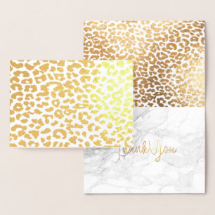 PixDezines Gold Leopard Flecken Danke Folienkarte