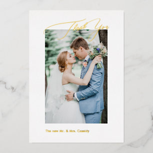 PixDezines Gold Luxe Script Wedding Vielen Dank Folieneinladung