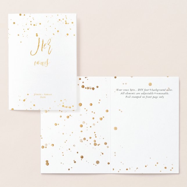 PixDezines Gold Pinselstriche Drehbuch Ihre Vows F Folienkarte (Anzeige)