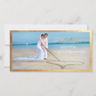 PixDezines Gold-Skript/Liebe/Dank/Hochzeit-Foto Dankeskarte