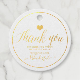 PixDezines Gold Vielen Dank, stilvolle Kalligraphi Geschenkanhänger