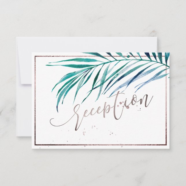 PixDezines Greenery Palm Fronds EMPFANG RSVP Karte (Vorderseite)