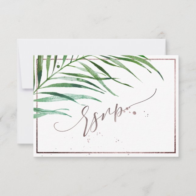 PixDezines Greenery Palm Fronds UAWG RSVP Karte (Vorderseite)