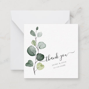 PixDezines Greenery Watercolor Eukalyptus Branch Mitteilungskarte
