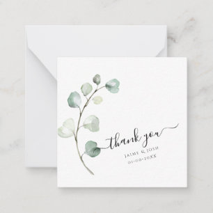 PixDezines Greenery Watercolor Eukalyptus-Zweig Mitteilungskarte
