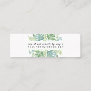 PixDezines Greenery Watercolor RSVP-Beilage Mini Visitenkarte