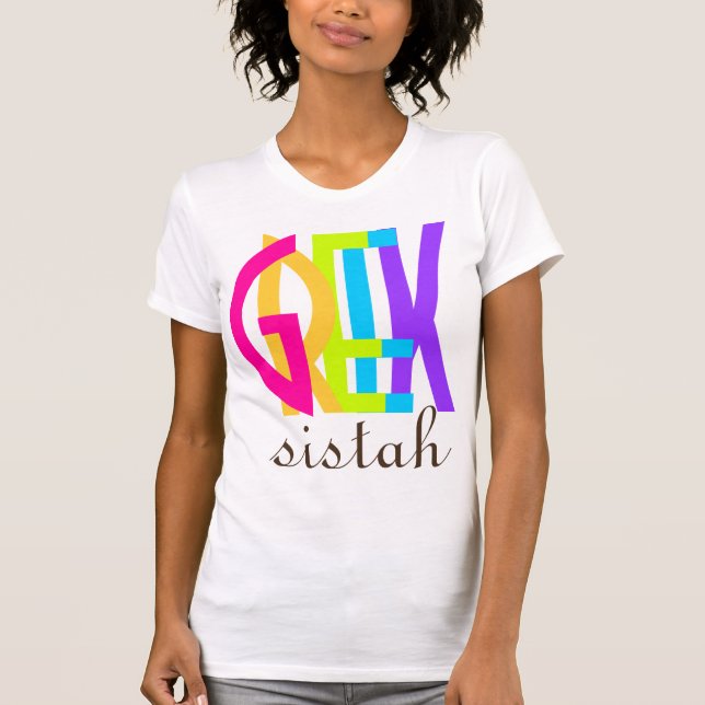 PixDezines griechischer Sistah! T-Shirt (Vorderseite)