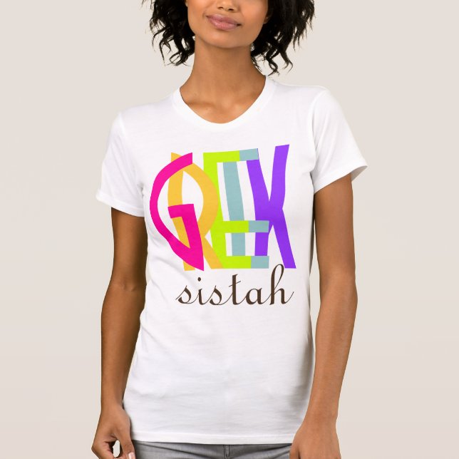 PixDezines griechischer Sistah! T-Shirt (Vorderseite)