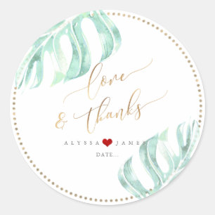 PixDezines Grüne, Monstera Grüne Meeresbucht Runder Aufkleber