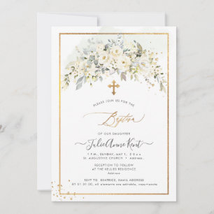 PixDezines H2 Alabaster Rose Taufe Einladung