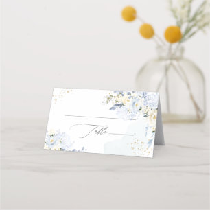 PixDezines H2 Blue Hydrangeas Alabaster Roses Platzkarte