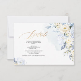 PixDezines H2 Blue Hydrangeas Creme Rose DETAILS Einladung