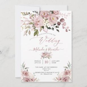 PixDezines H2 Blumen Dusty Roses Hydrangeen Einladung
