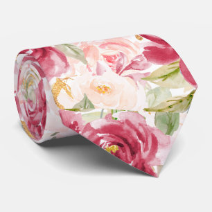 PixDezines H2 Blumen Raspberry Blush Rosa Rosen Krawatte