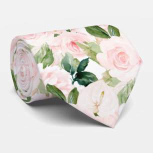 PixDezines H2 Blush Anthuriums Rose Peonies Krawatte