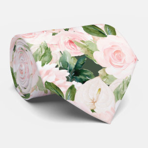 PixDezines H2 Blush Anthuriums Rose Peonies Neck Krawatte