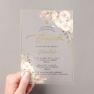 PixDezines H2 Blush Cream Rosen Konfirmation Acryleinladungen