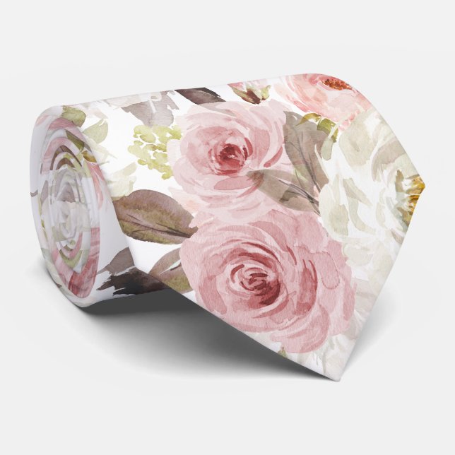 PixDezines H2 Blush Dusty Pink Roses DIY Bckgrnd Krawatte (Gerollt)