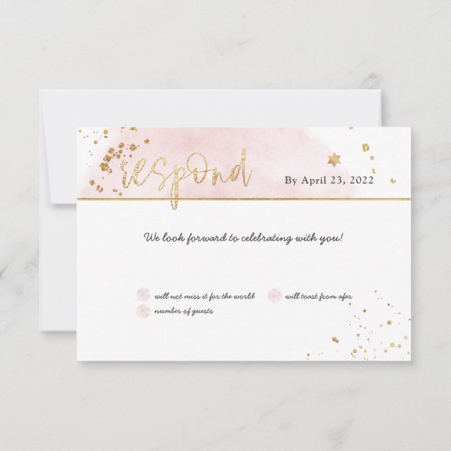 PixDezines H2 Blush Pink Cotton Candy Mitzvah UAWG Einladung (Rückseite)