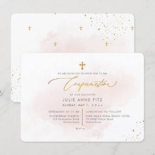 PixDezines H2 Blush Pink gewaschenes Konfirmations Einladung