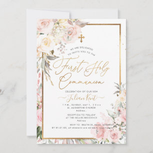 PixDezines H2 Blush Rose Erste Heilige Kommune Einladung